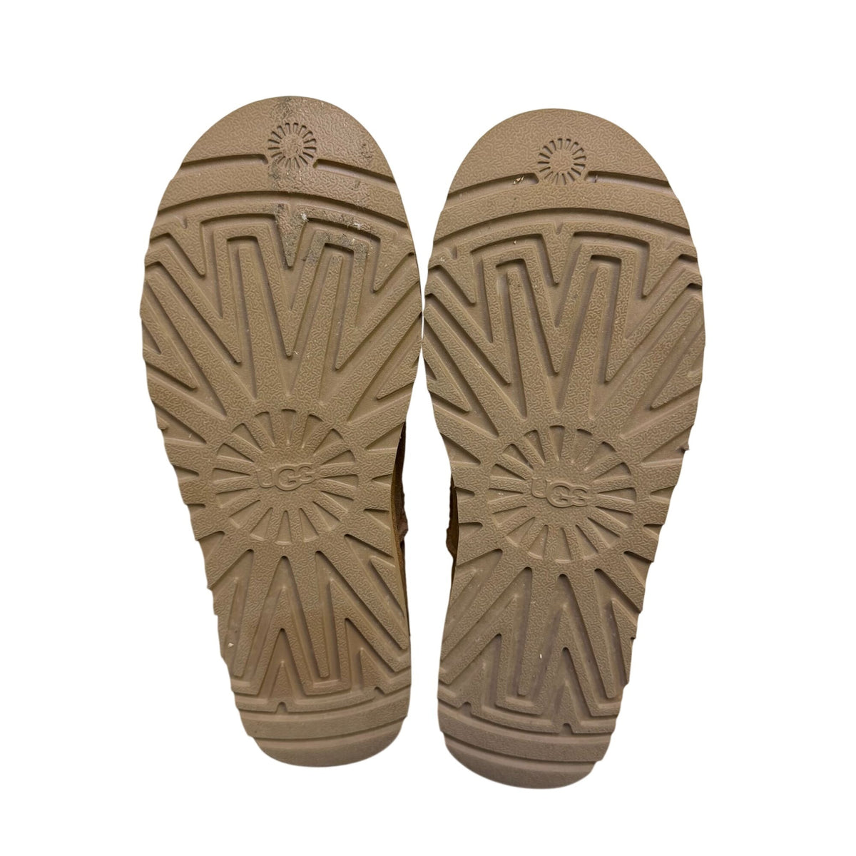 Ugg Suede Shearling-Lined Tan Slip-On Shoes 8