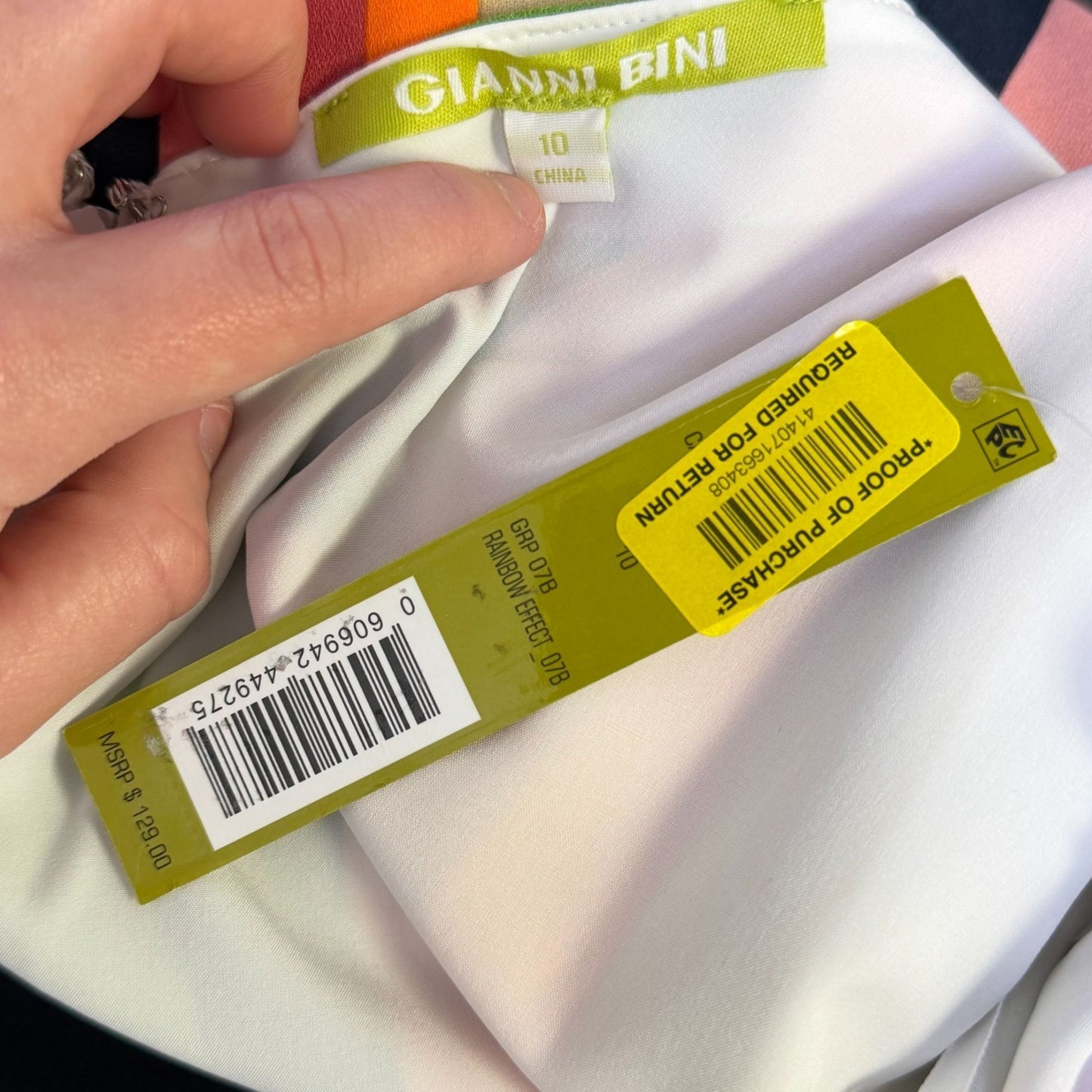NWT Gianni Bini Striped Multicolor Sleeveless Dress 10