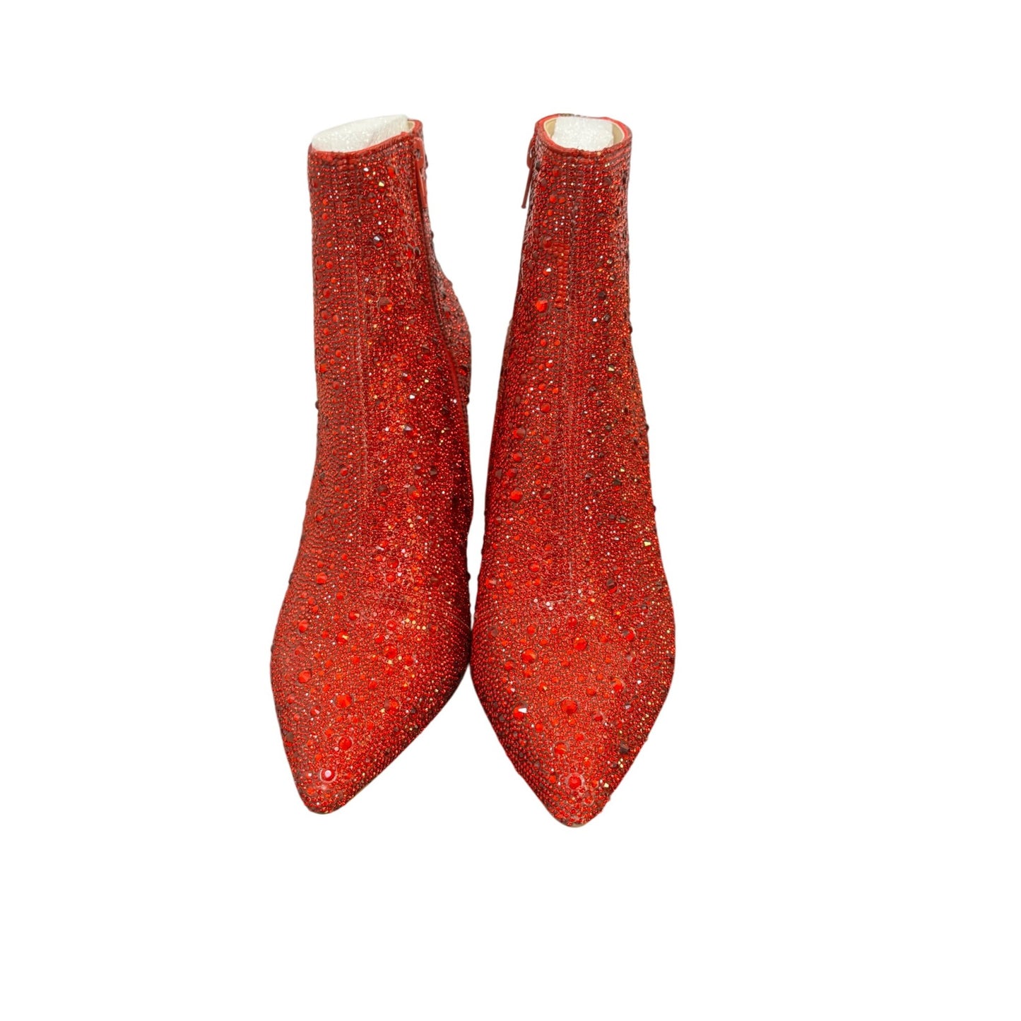 NWOT Betsey Johnson Red Rhinestone Ankle Boots Size 8