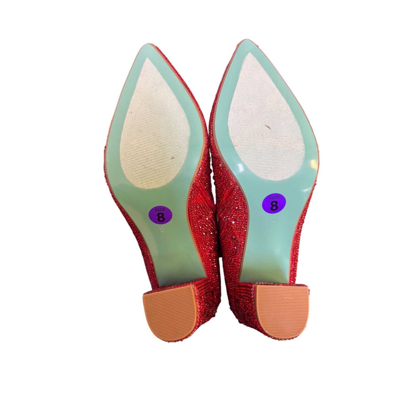 NWOT Betsey Johnson Red Rhinestone Ankle Boots Size 8