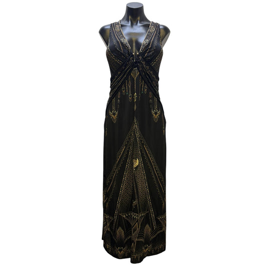 Camilla Black & Gold Sleeveless Maxi Dress XXL
