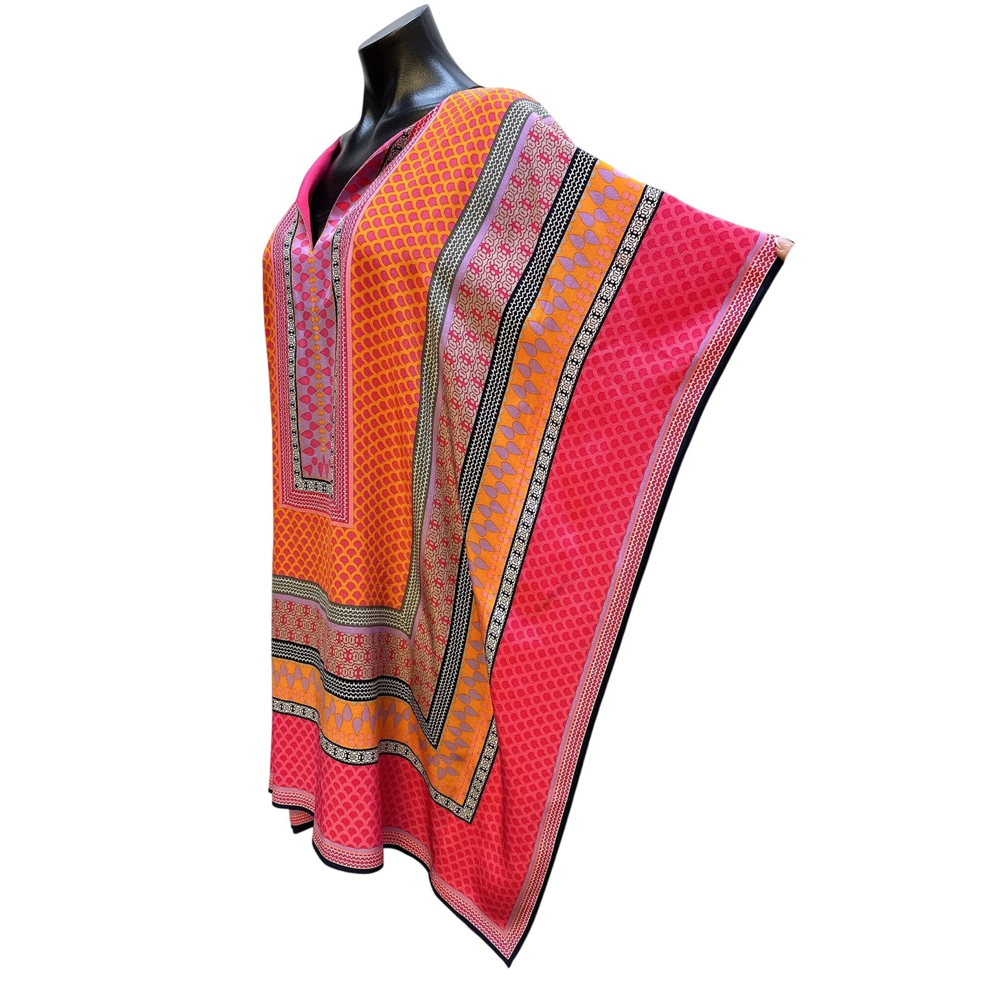 Trina Turk Vibrant Pink & Orange Geometric Print  Tunic Top XS/S