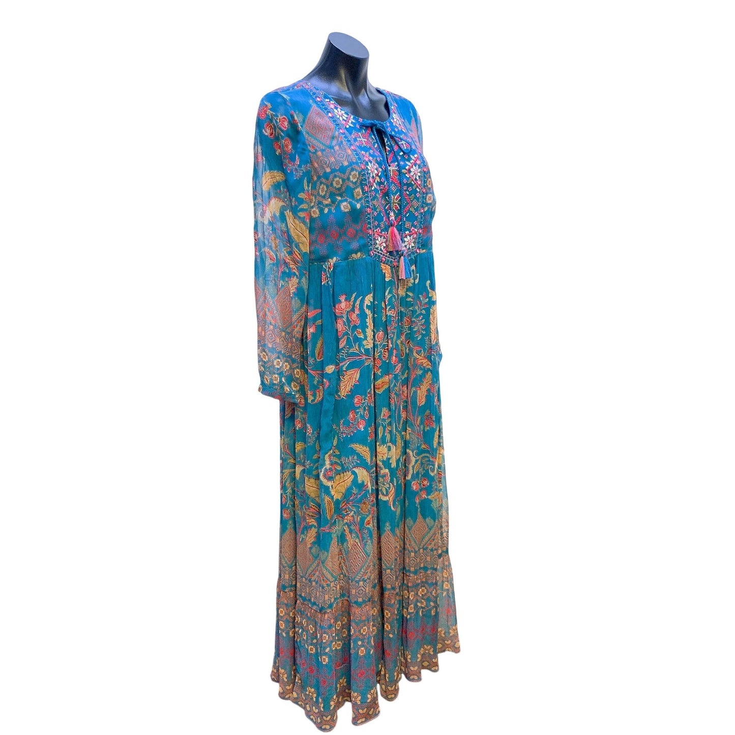 Soft Surroundings Embroidered Boho Maxi Dress S