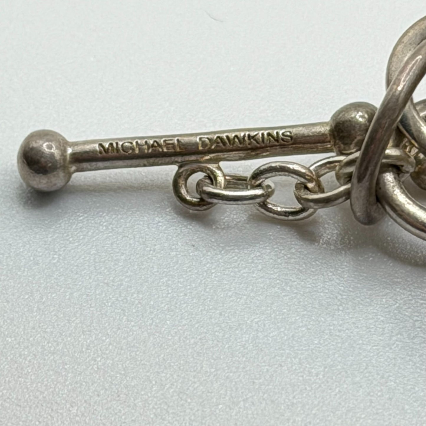 Michael Dawkins 925 Sterling Silver Mixed Oval Link Necklace With Toggle Clasp