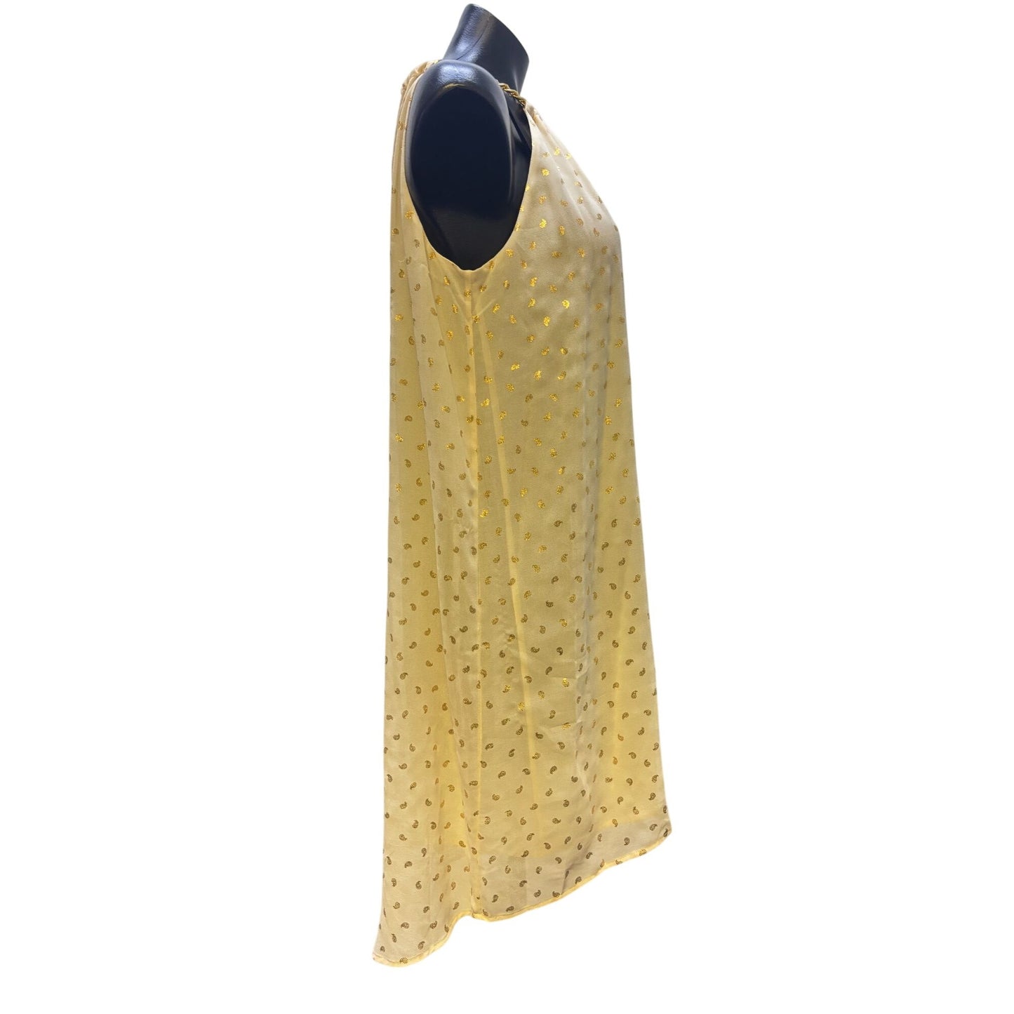 NWT Michael Kors Halter Neck Dress Bone/Gold Polka Dot Pattern XS