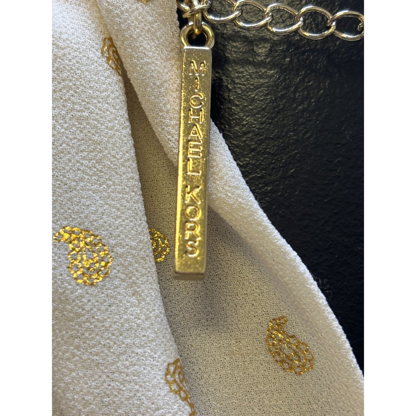 NWT Michael Kors Halter Neck Dress Bone/Gold Polka Dot Pattern XS