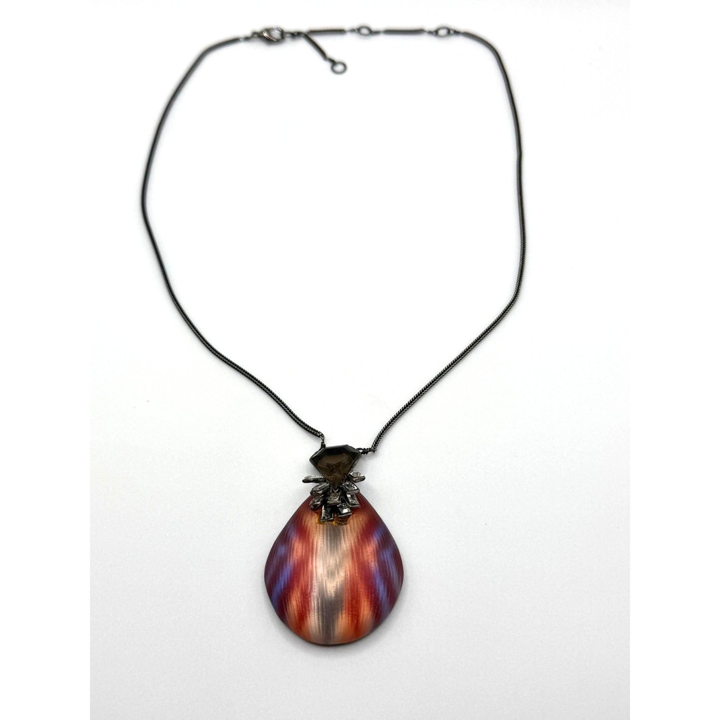 Alexis Bittar Hand-Carved Pendant Necklace With Gradient Resin & Crystal Accents