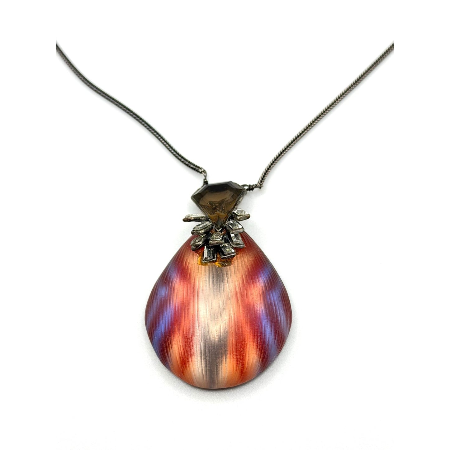 Alexis Bittar Hand-Carved Pendant Necklace With Gradient Resin & Crystal Accents