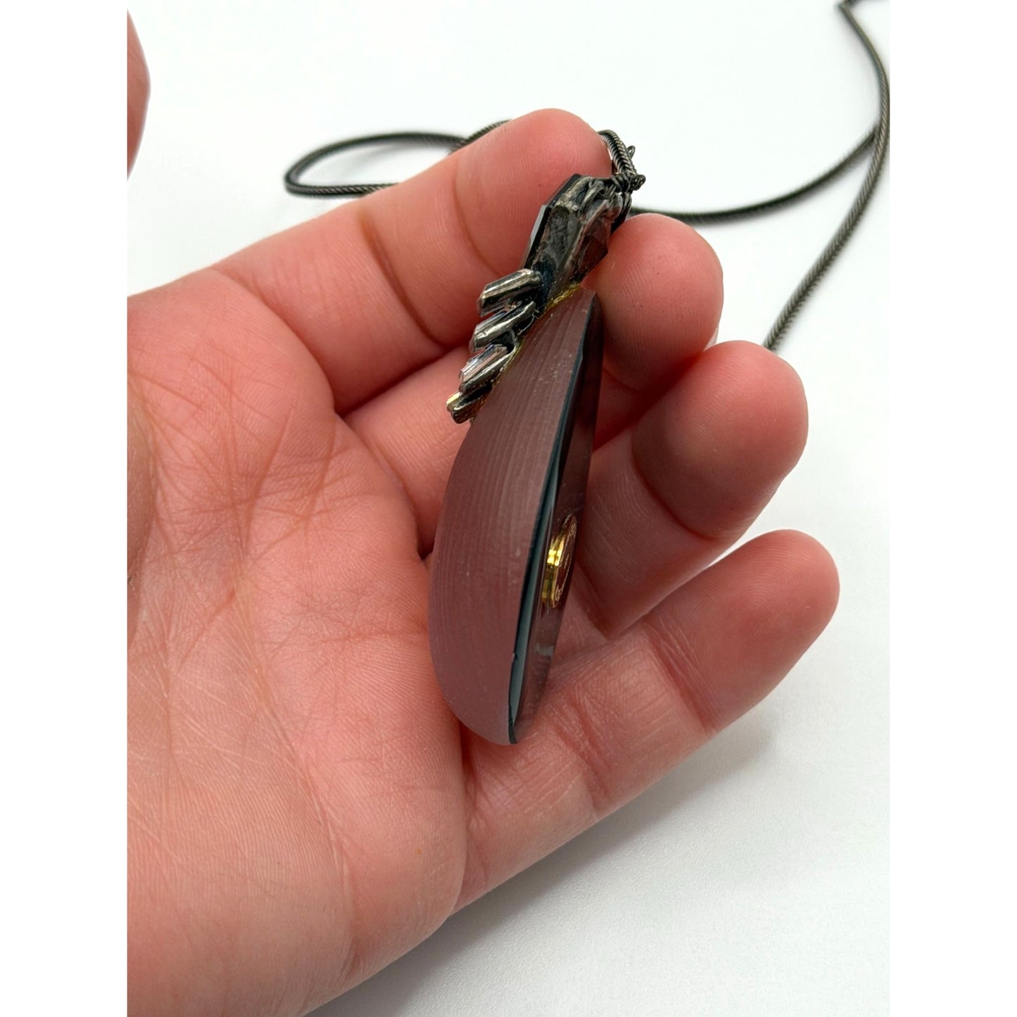 Alexis Bittar Hand-Carved Pendant Necklace With Gradient Resin & Crystal Accents