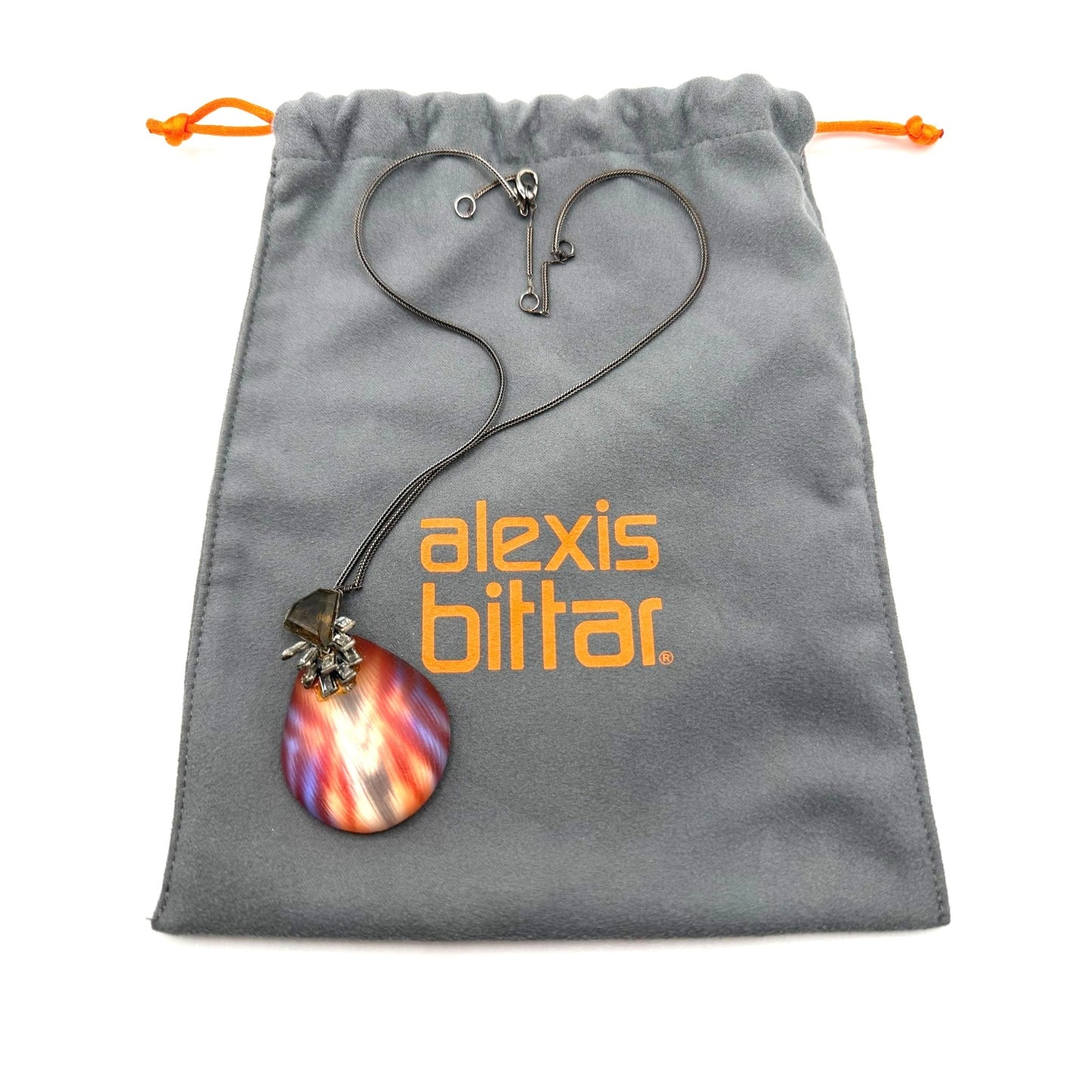 Alexis Bittar Hand-Carved Pendant Necklace With Gradient Resin & Crystal Accents