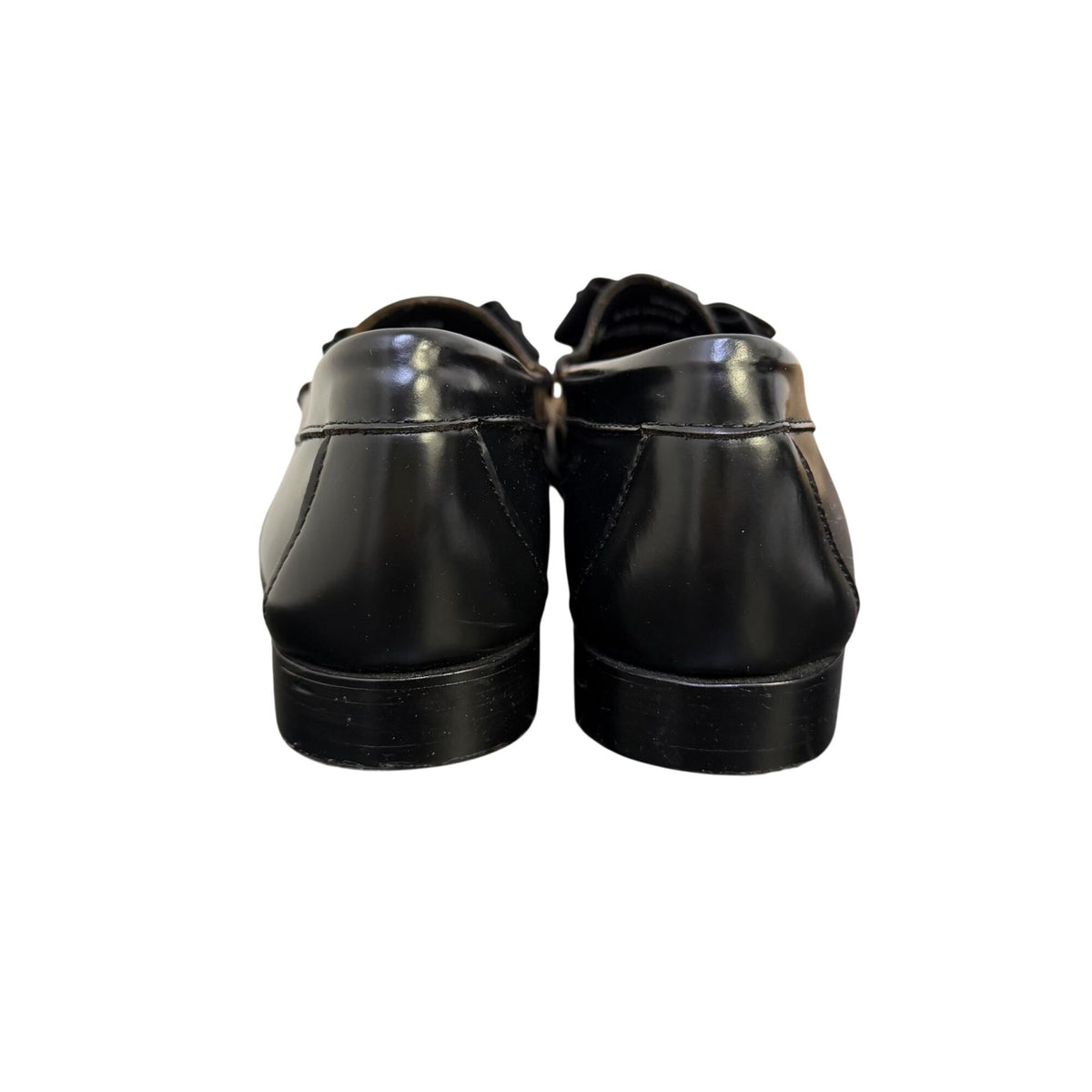 G.H. Bass Weejuns Black Leather Bow Loafers Size 10