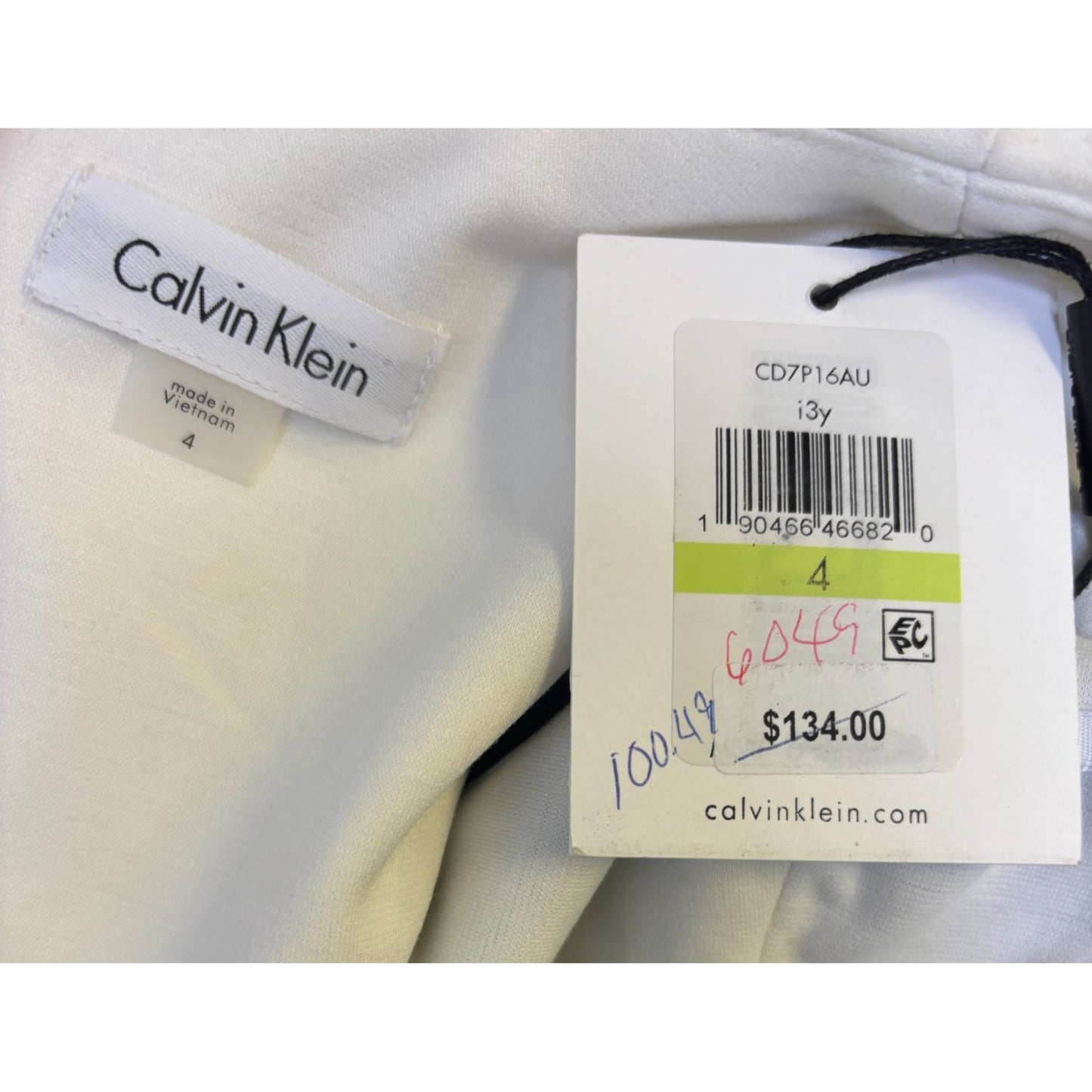 NWT Calvin Klein Colorblock Dress Teal/Black/White Size 4