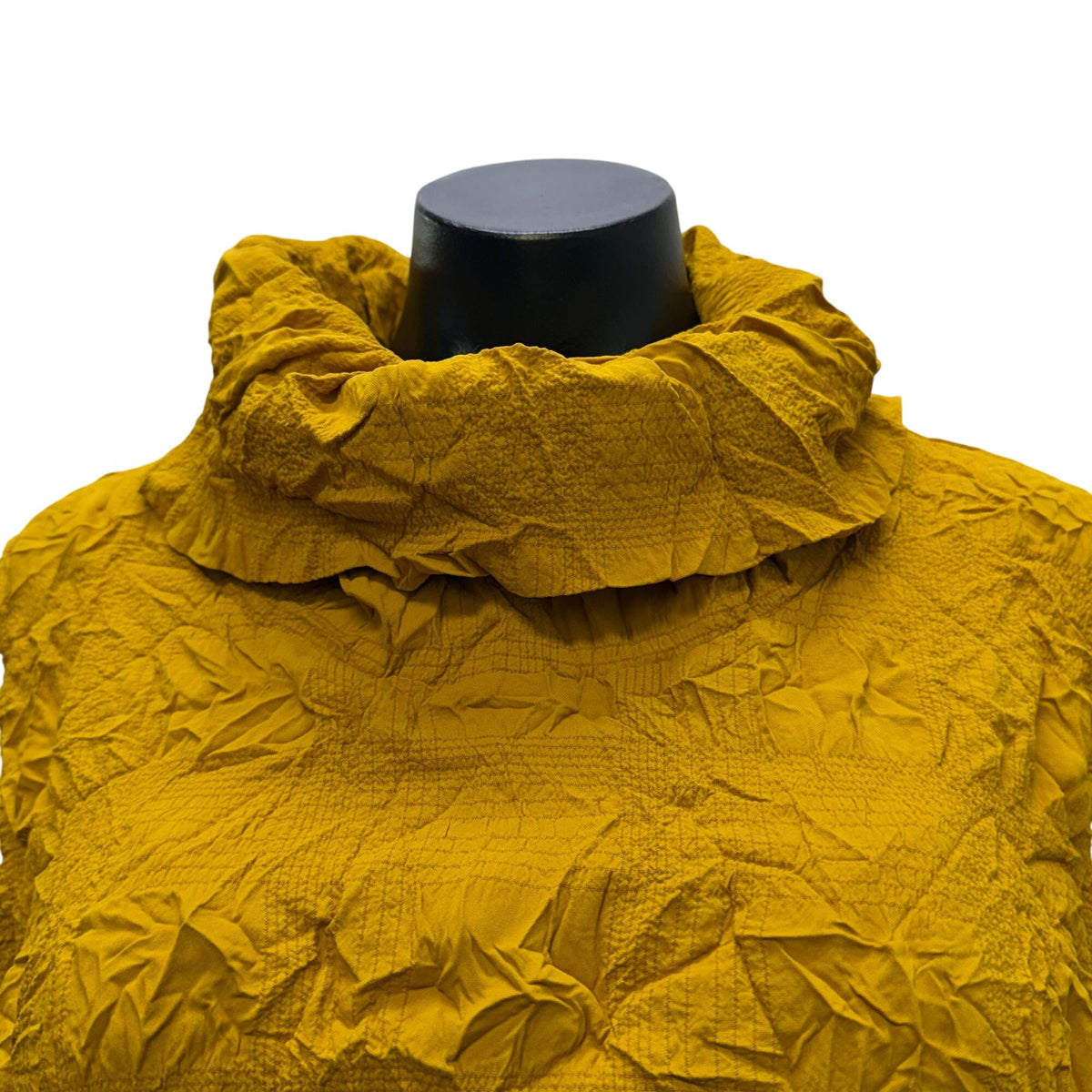 Chalet Et Ceci Yellow Crinkle Blouse With Cowl Neck M