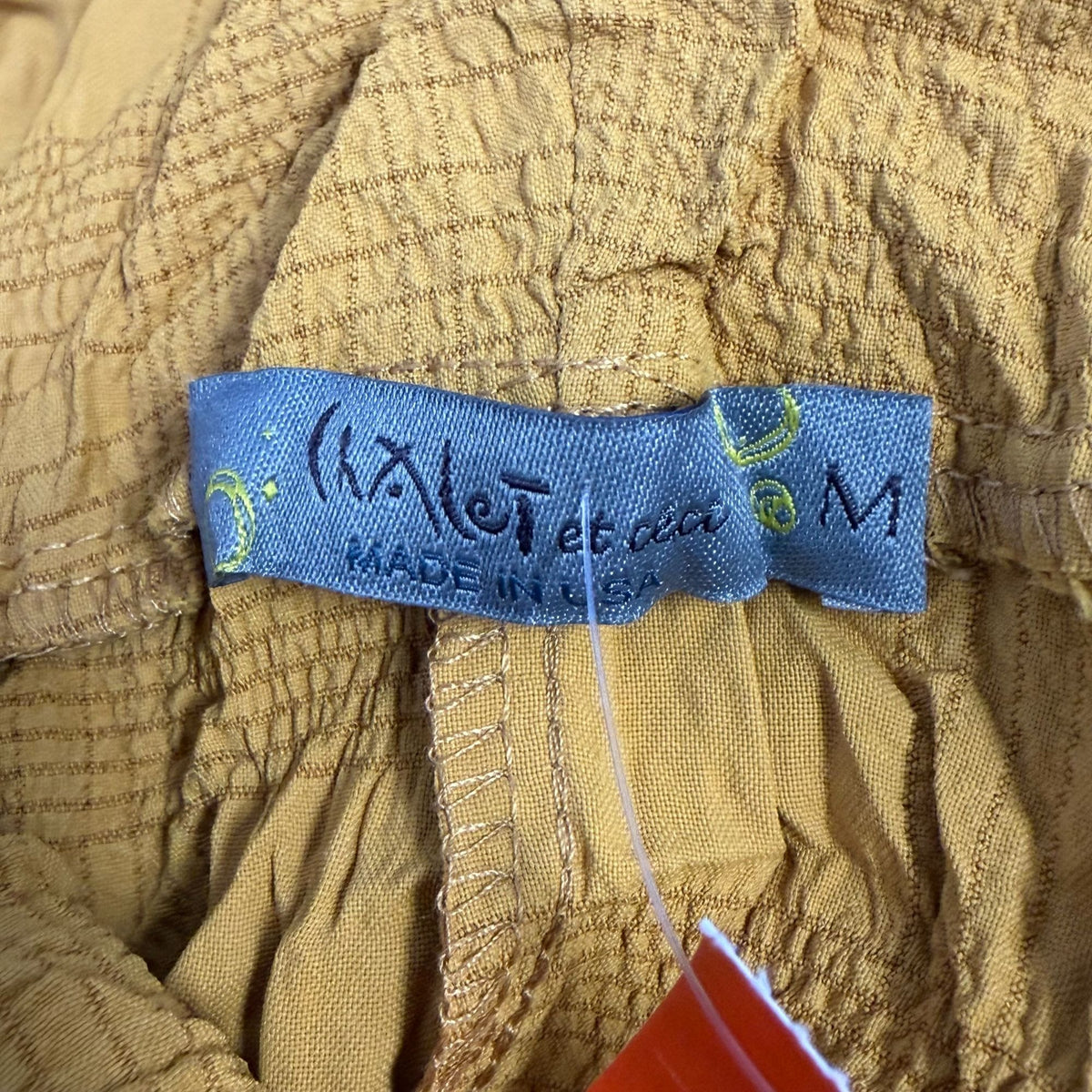 Chalet Et Ceci Yellow Crinkle Blouse With Cowl Neck M