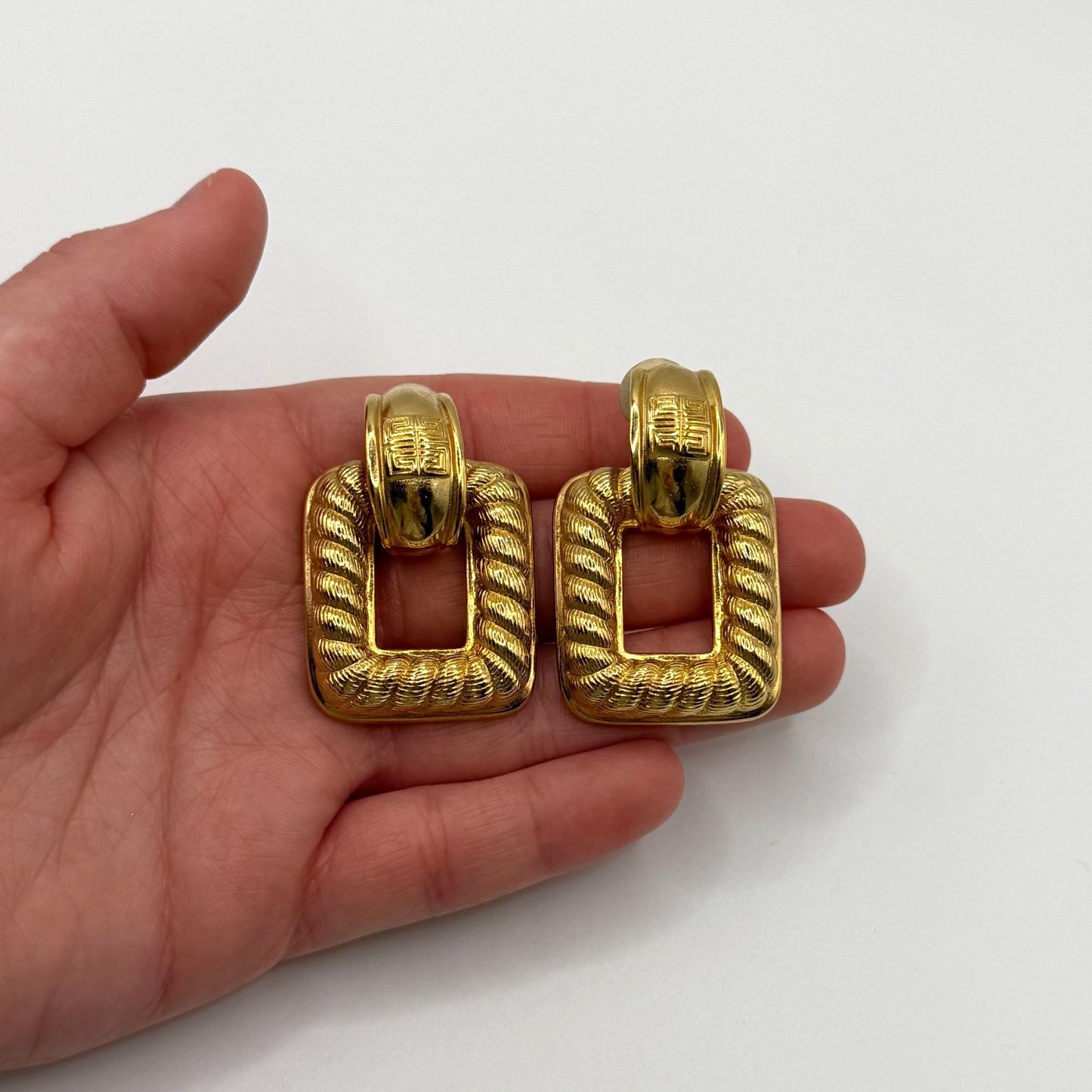 Vintage Givenchy Paris New York Gold-Tone Clip-On Earrings