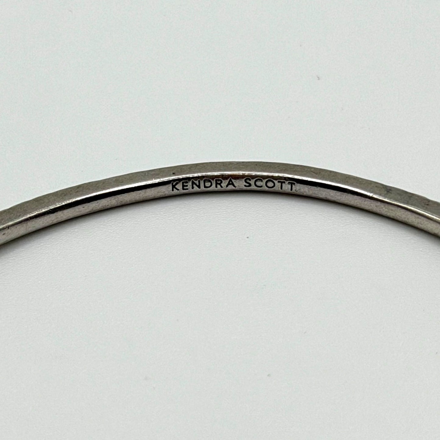 Kendra Scott Silver Plated Open Cuff Bracelet With Crystals Minimalist Design