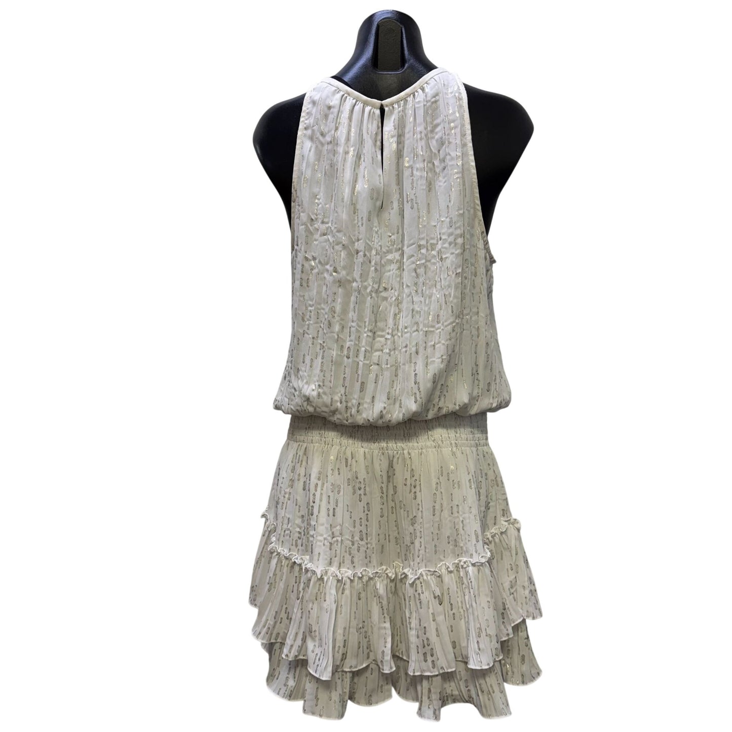Ramy Brook White Sleeveless Mini Dress With Smocked Waist L