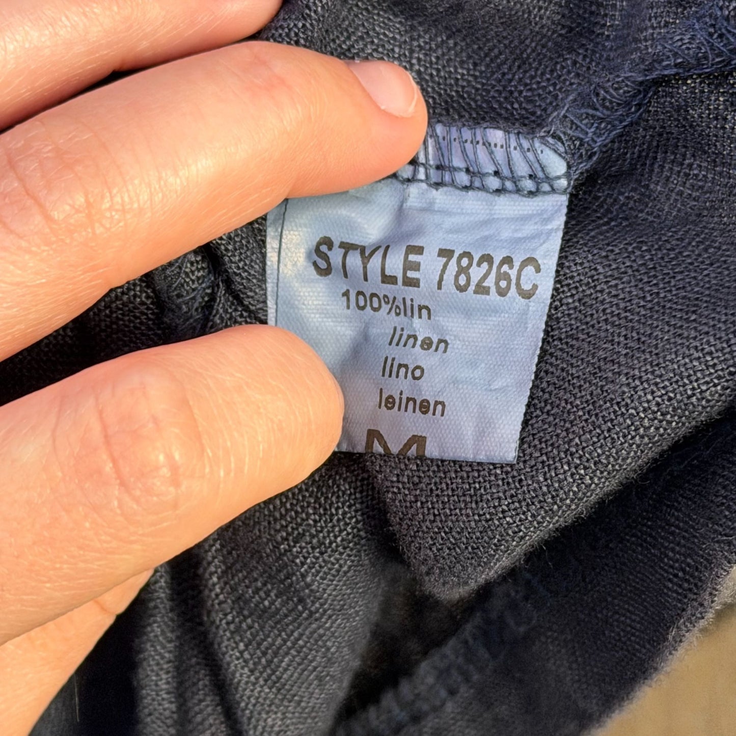 Tempo Paris Linen Lace Hooded Jacket Zip-Front Navy Blue M