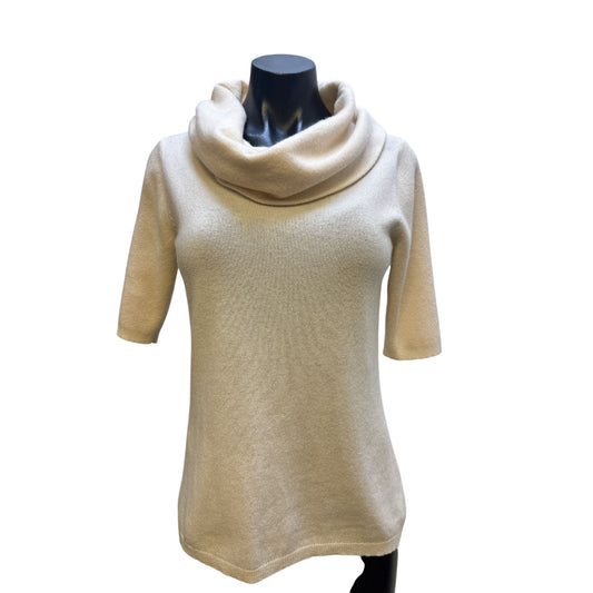 Per Se By Carlisle Cream Cowl Neck Sweater w/Half Sleeves Size S