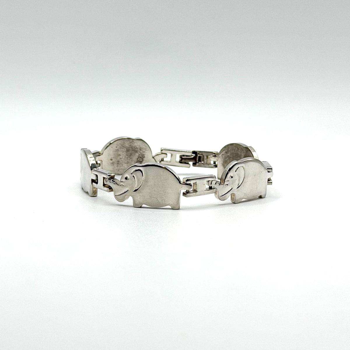Vintage 925 Sterling Silver Elephant Parade Link Bracelet