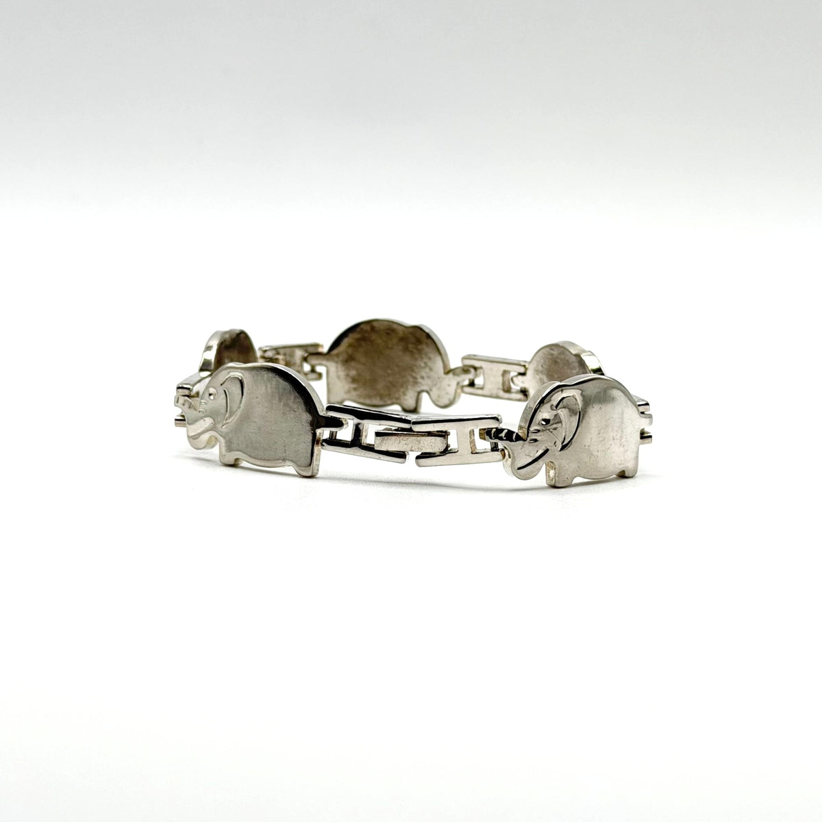 Vintage 925 Sterling Silver Elephant Parade Link Bracelet