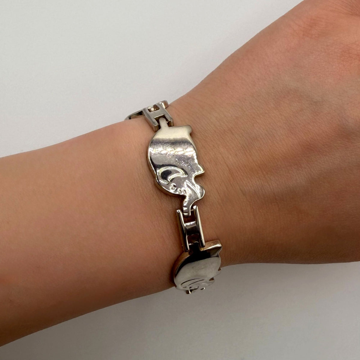 Vintage 925 Sterling Silver Elephant Parade Link Bracelet