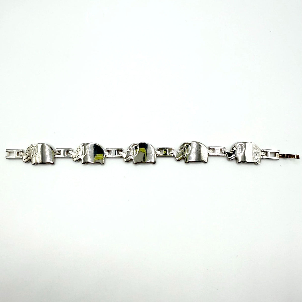Vintage 925 Sterling Silver Elephant Parade Link Bracelet