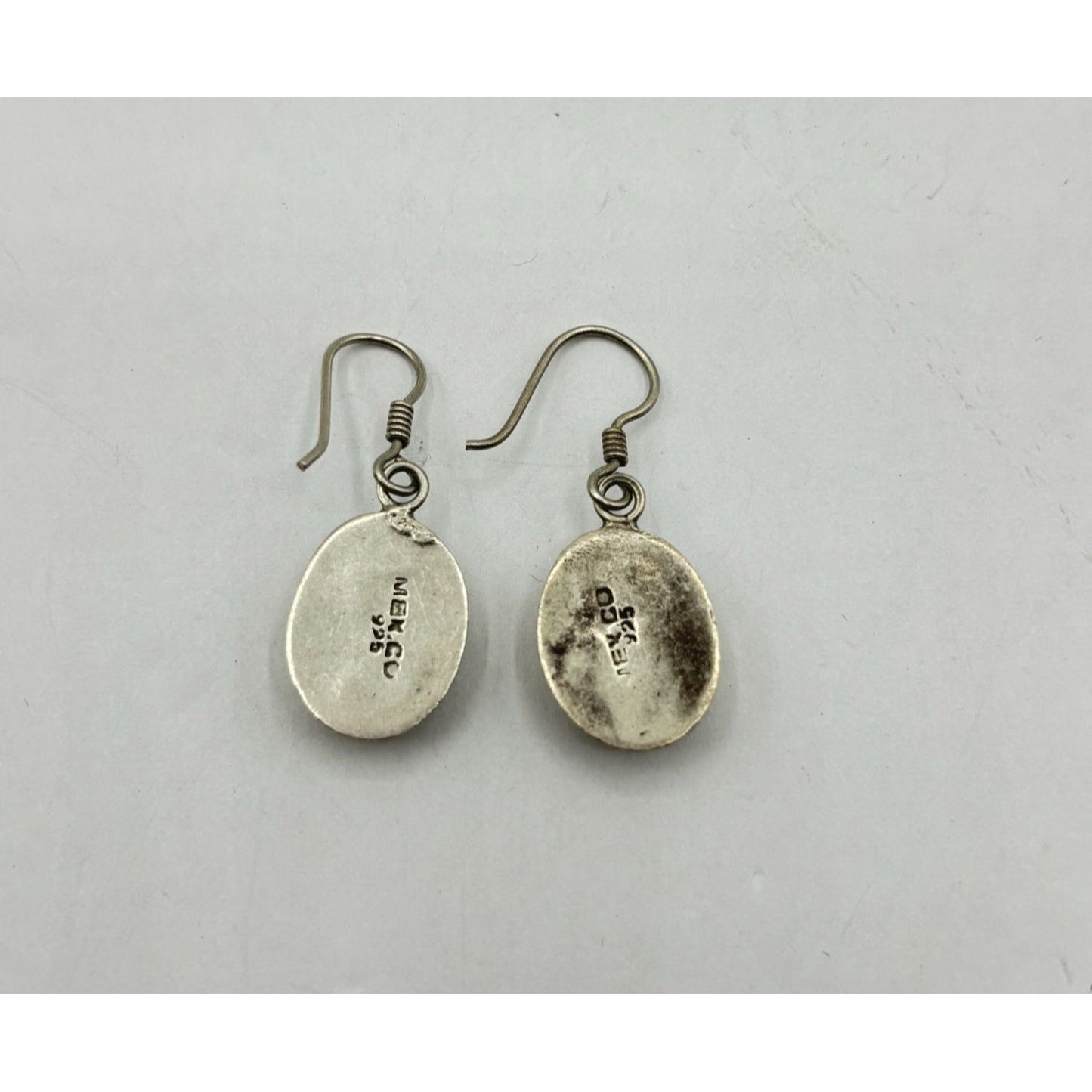 Sterling 925 Silver & Black Onyx Oval Dangle Earrings