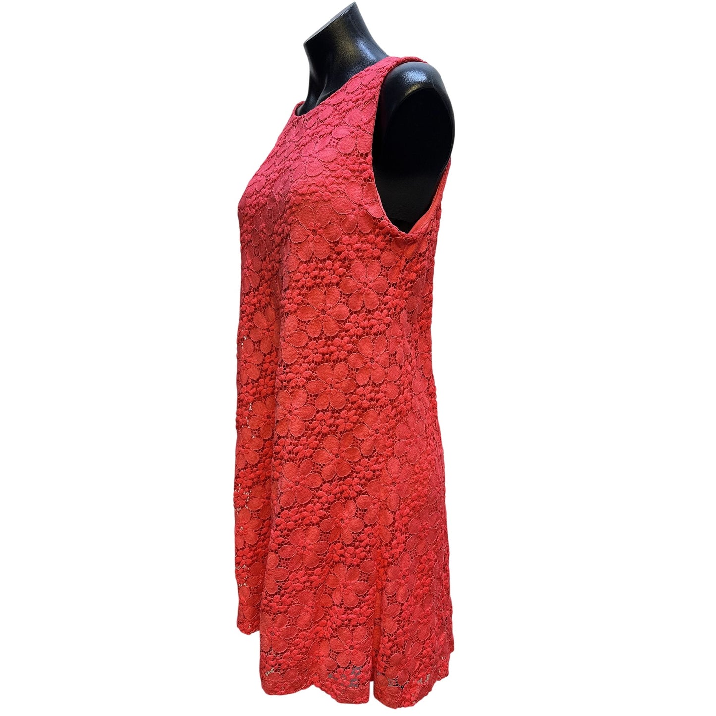 Karl Lagerfeld Coral Floral Lace Sleeveless A-Line Dress Size 10