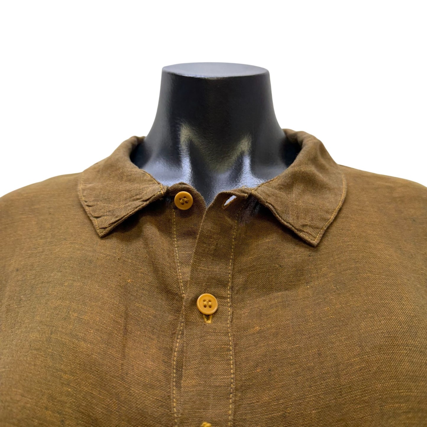 CP Shades Linen Long-Sleeve Blouse In Tan XS