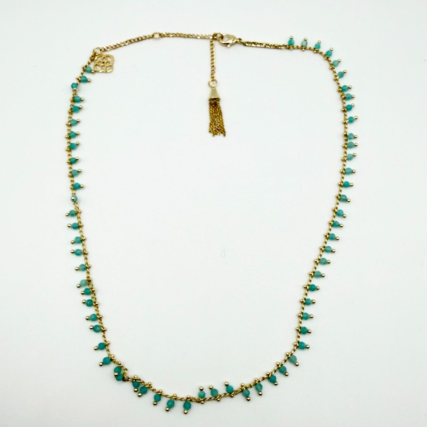 Kendra Scott Jenna Choker Necklace Gold-Tone With Aqua Beads