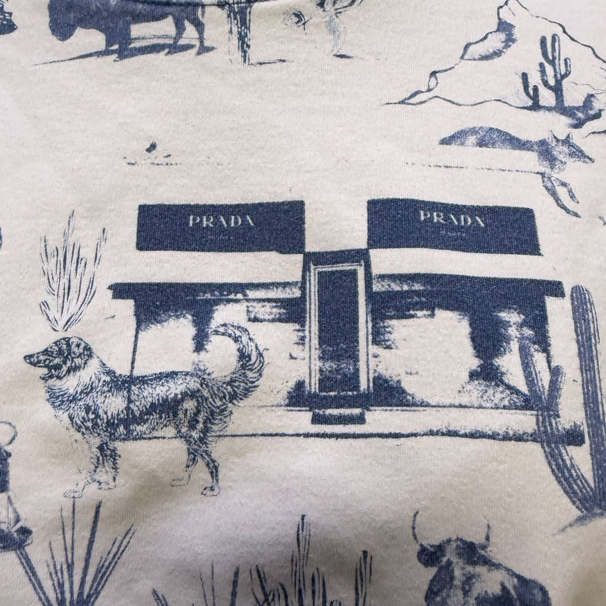 Katie Kime Western-Themed Sweatshirt White & Blue Size L