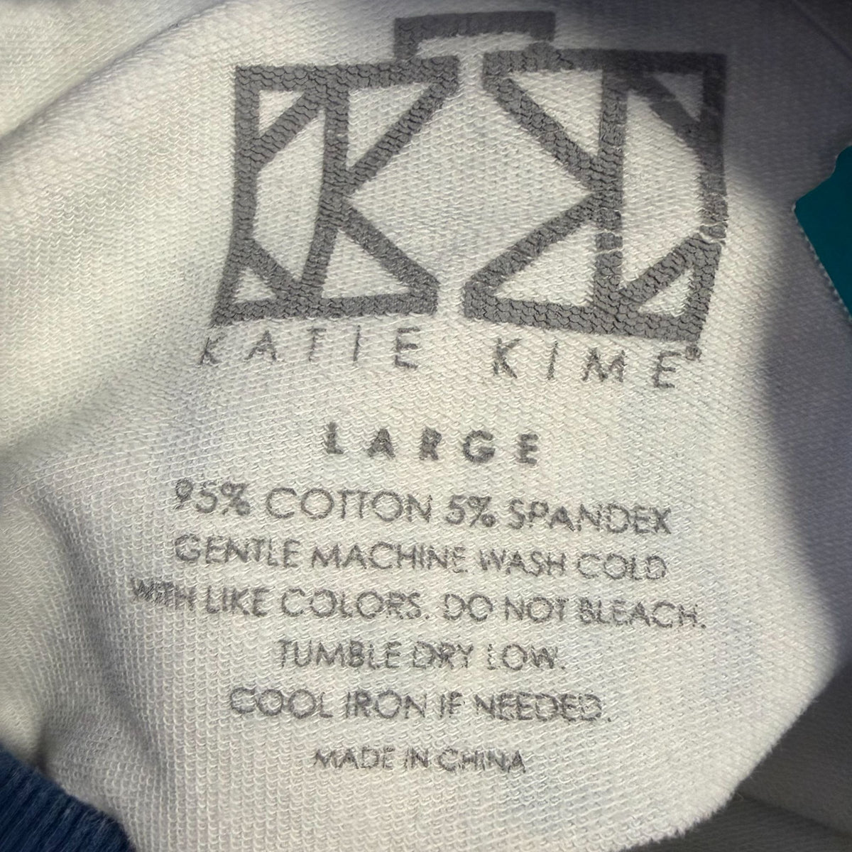 Katie Kime Western-Themed Sweatshirt White & Blue Size L