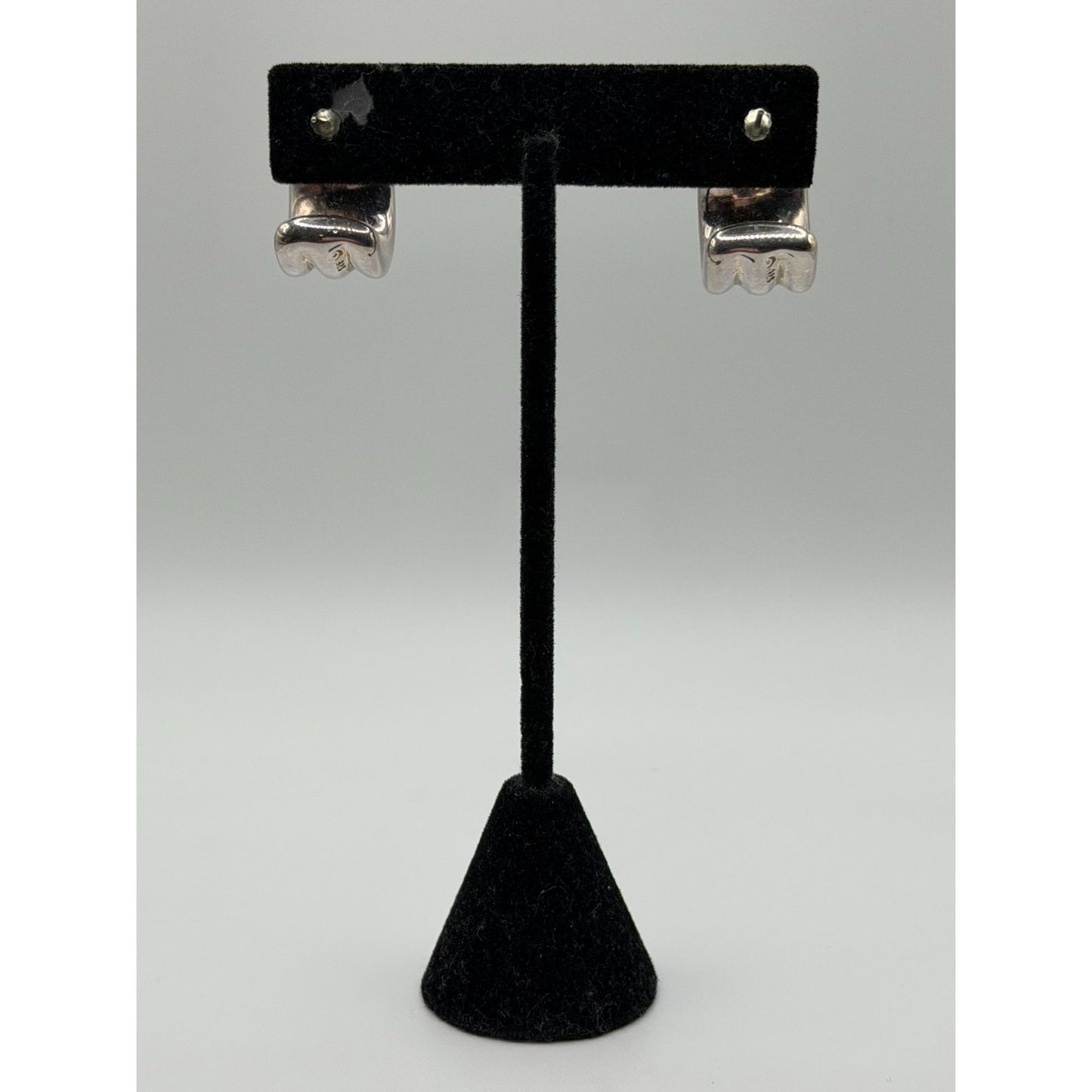 Sterling Silver 925 Chunky Triple Band Hoop Earrings