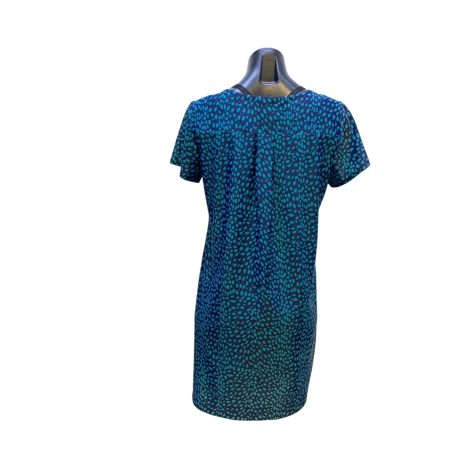 Jude Connally Blue & Green Leopard Print Dress S