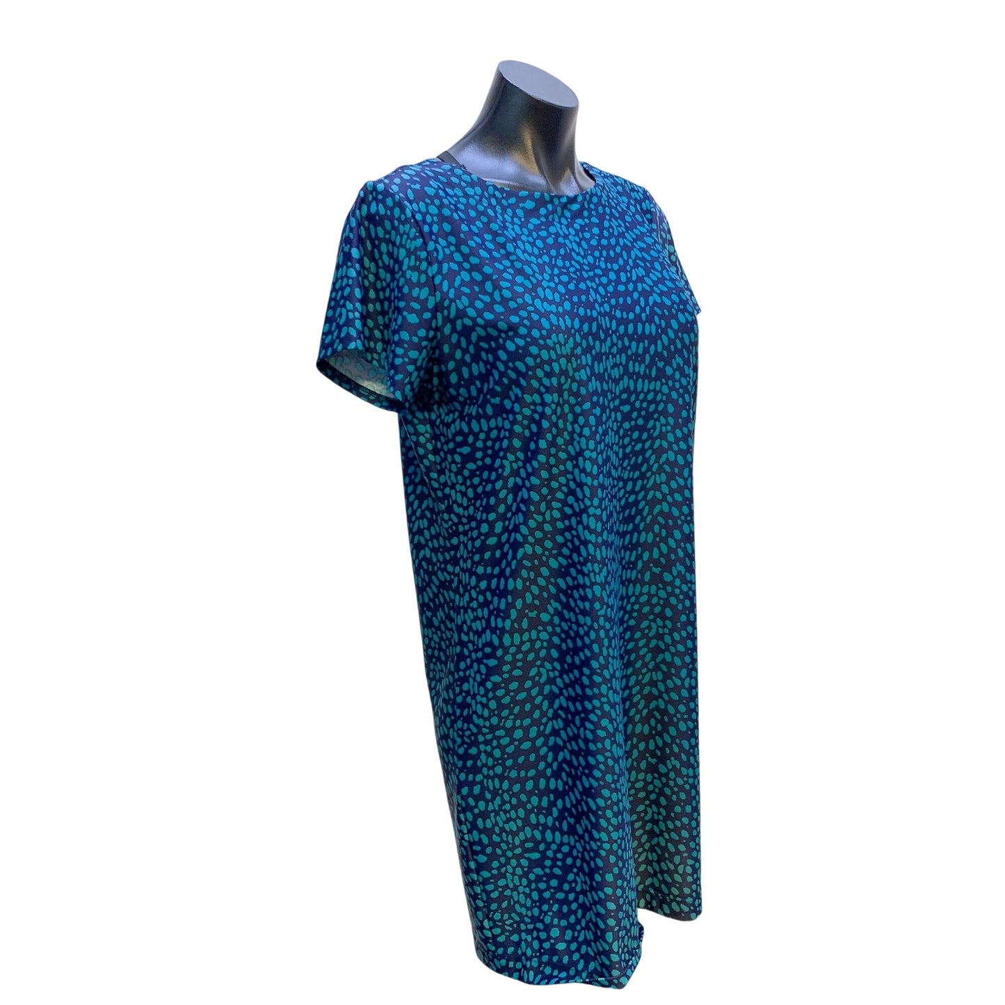 Jude Connally Blue & Green Leopard Print Dress S