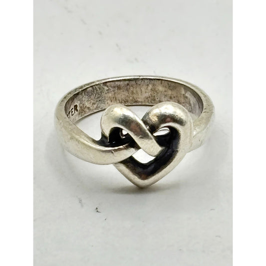 James Avery Retired Sterling Silver Heart Knot Ring 5.5