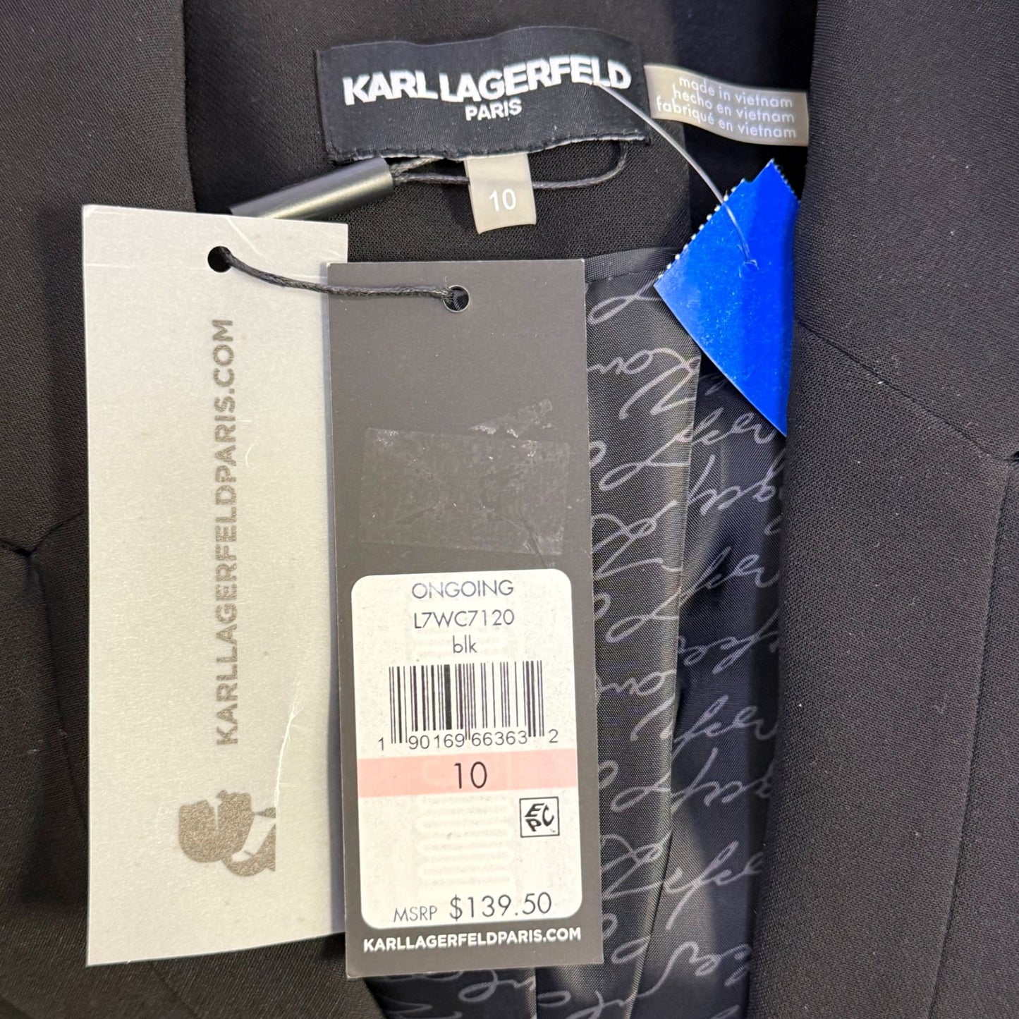 NWT Karl Lagerfeld Classic Black Tailored Blazer 10