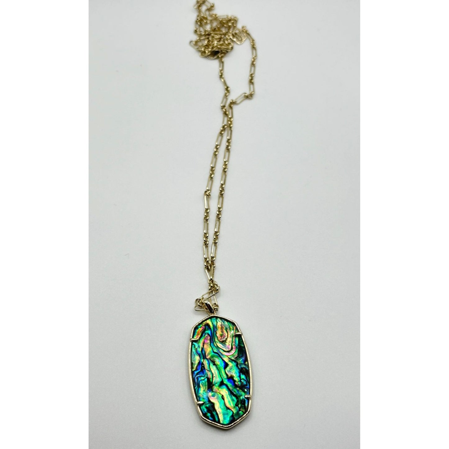 Kendra Scott Abalone Shell Pendant Necklace In Gold Tone
