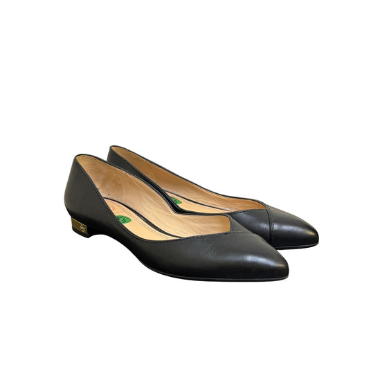 Tory Burch Pointed-Toe Black Leather Ballet Flats 5.5