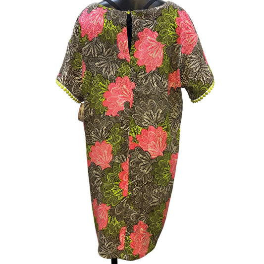 Uncle Frank  Floral Print Dress Brown Pink Green XL