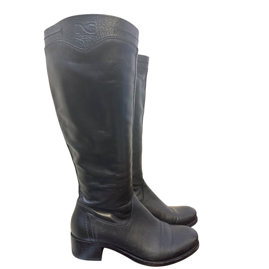 Nero Giardini Black Leather Knee-High Boots Size 7