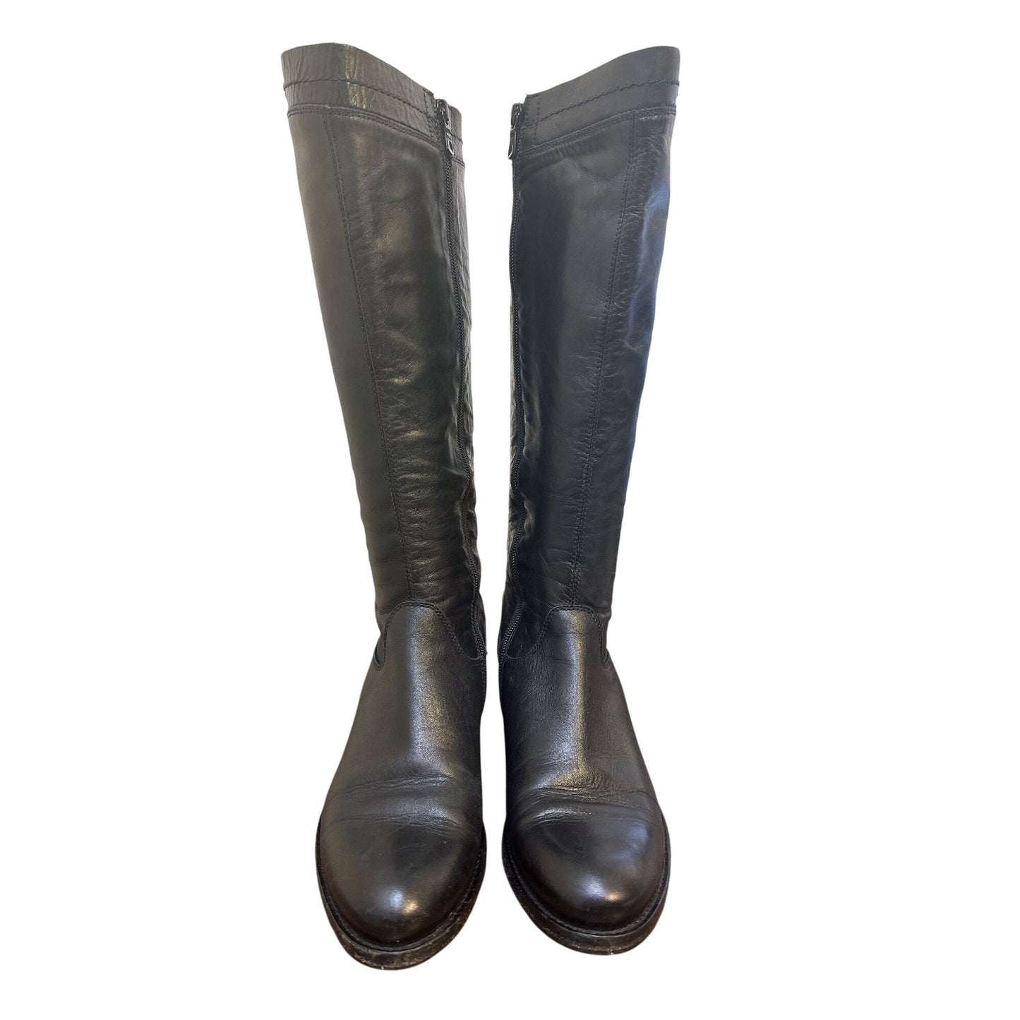 Nero Giardini Black Leather Knee-High Boots Size 7