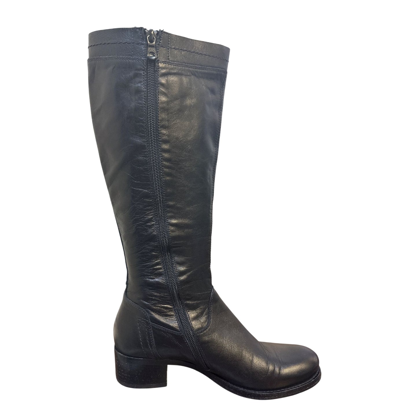 Nero Giardini Black Leather Knee-High Boots Size 7