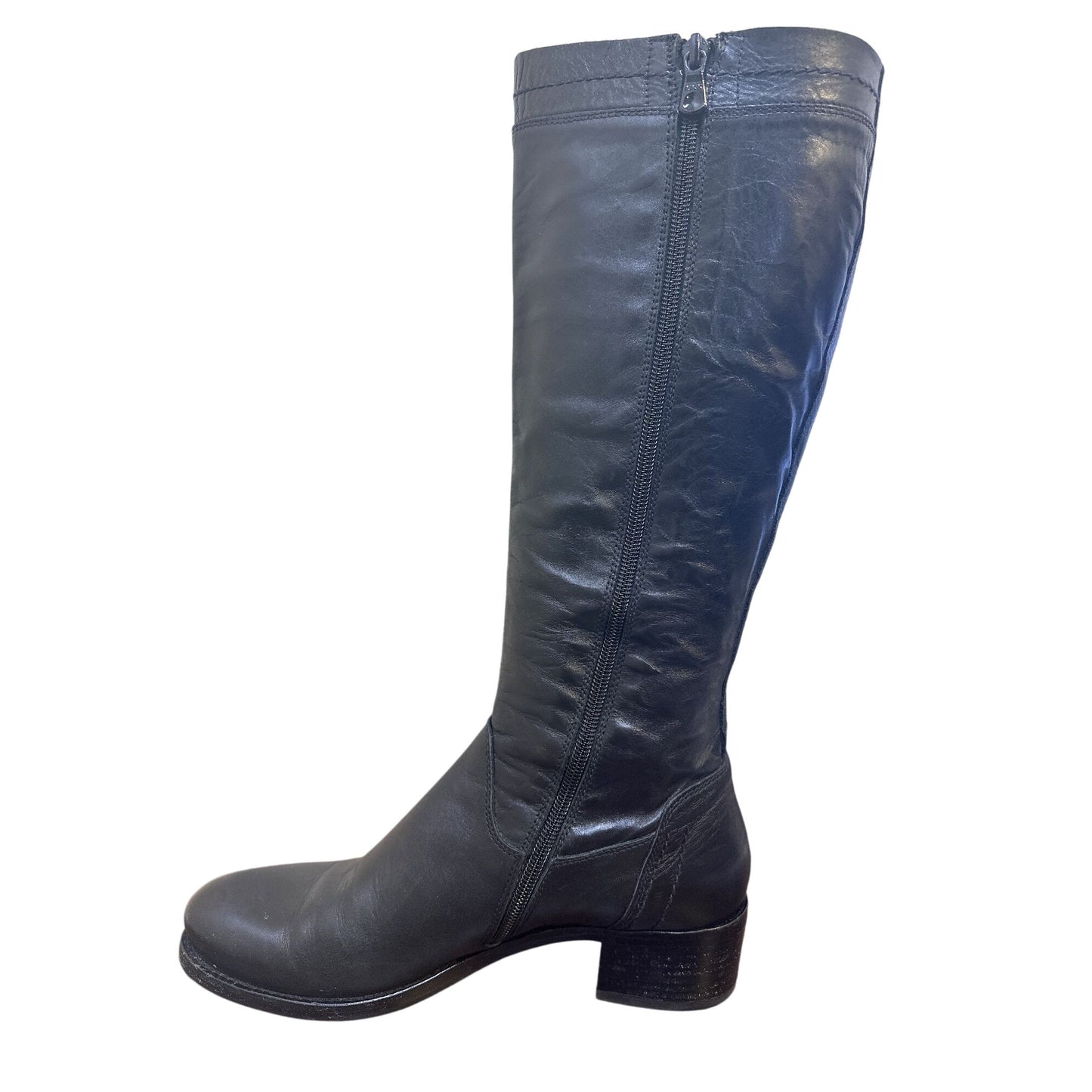 Nero Giardini Black Leather Knee-High Boots Size 7