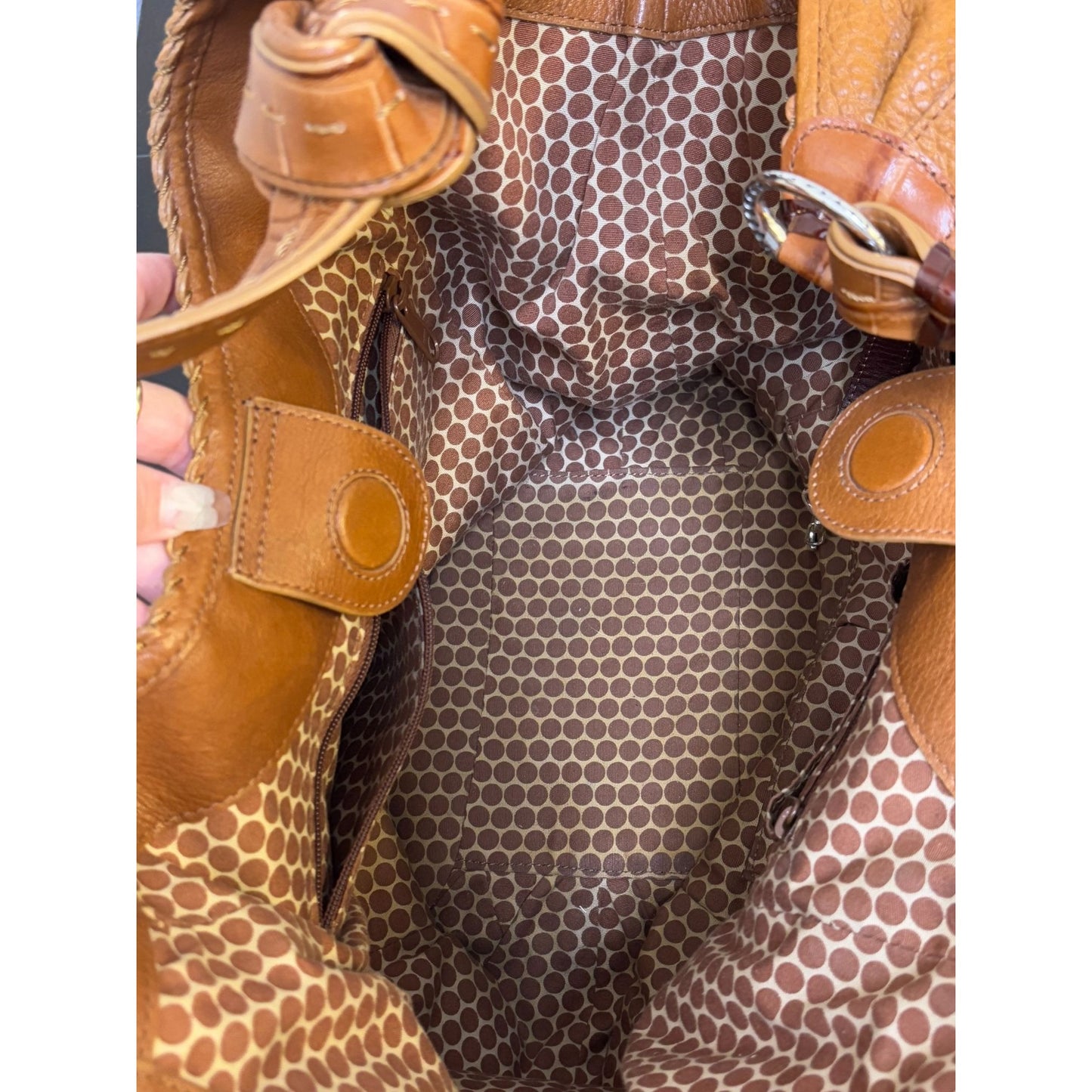 Brighton Brown Leather Hobo Bag With Heart Charm Accent