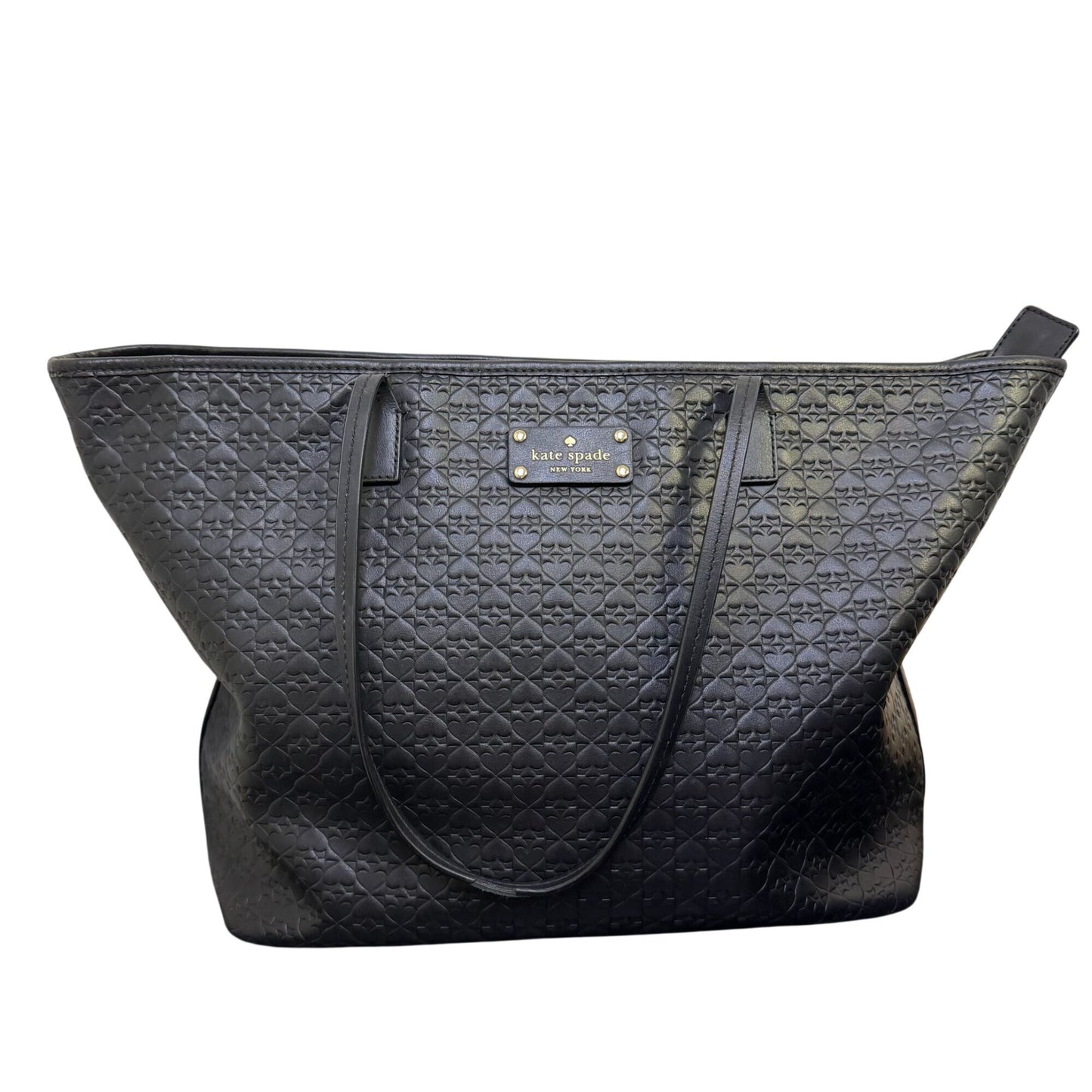 Kate Spade Black Embossed Leather Tote Bag