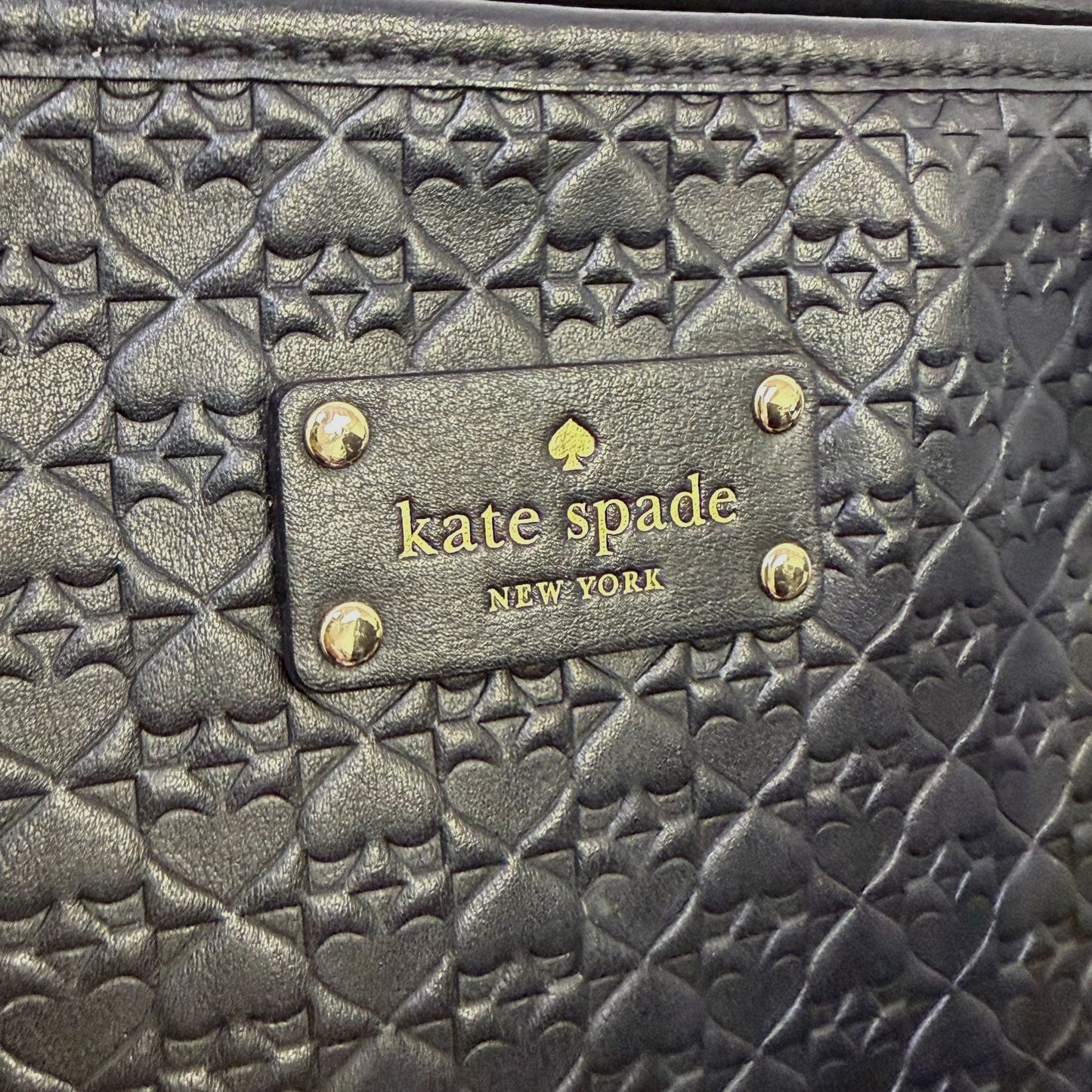Kate Spade Black Embossed Leather Tote Bag