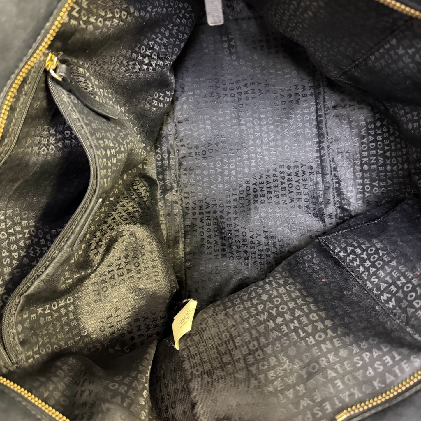 Kate Spade Black Embossed Leather Tote Bag