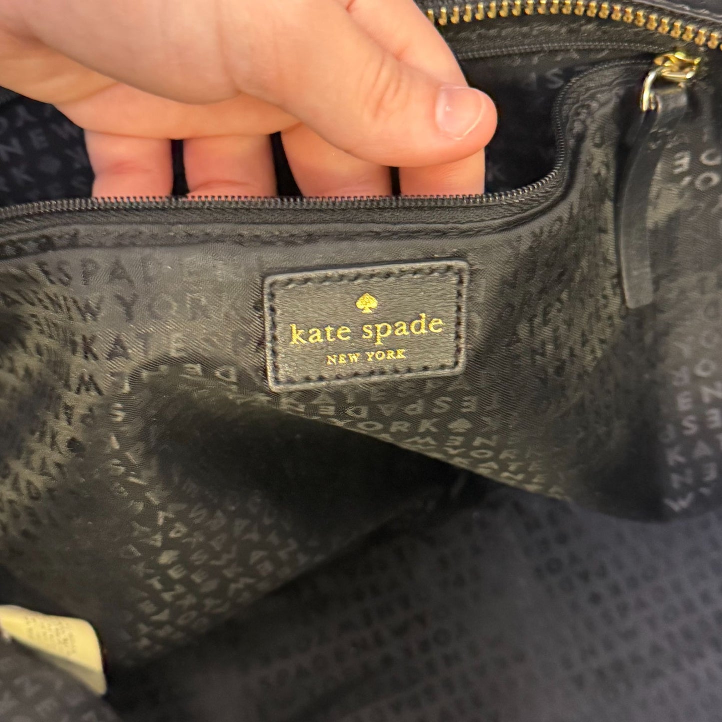 Kate Spade Black Embossed Leather Tote Bag